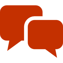 Two orange speech bubbles overlapping each other.