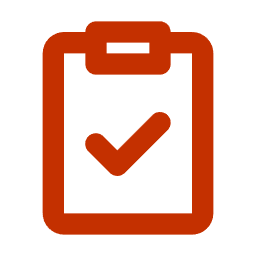 Icon of a clipboard with a checkmark