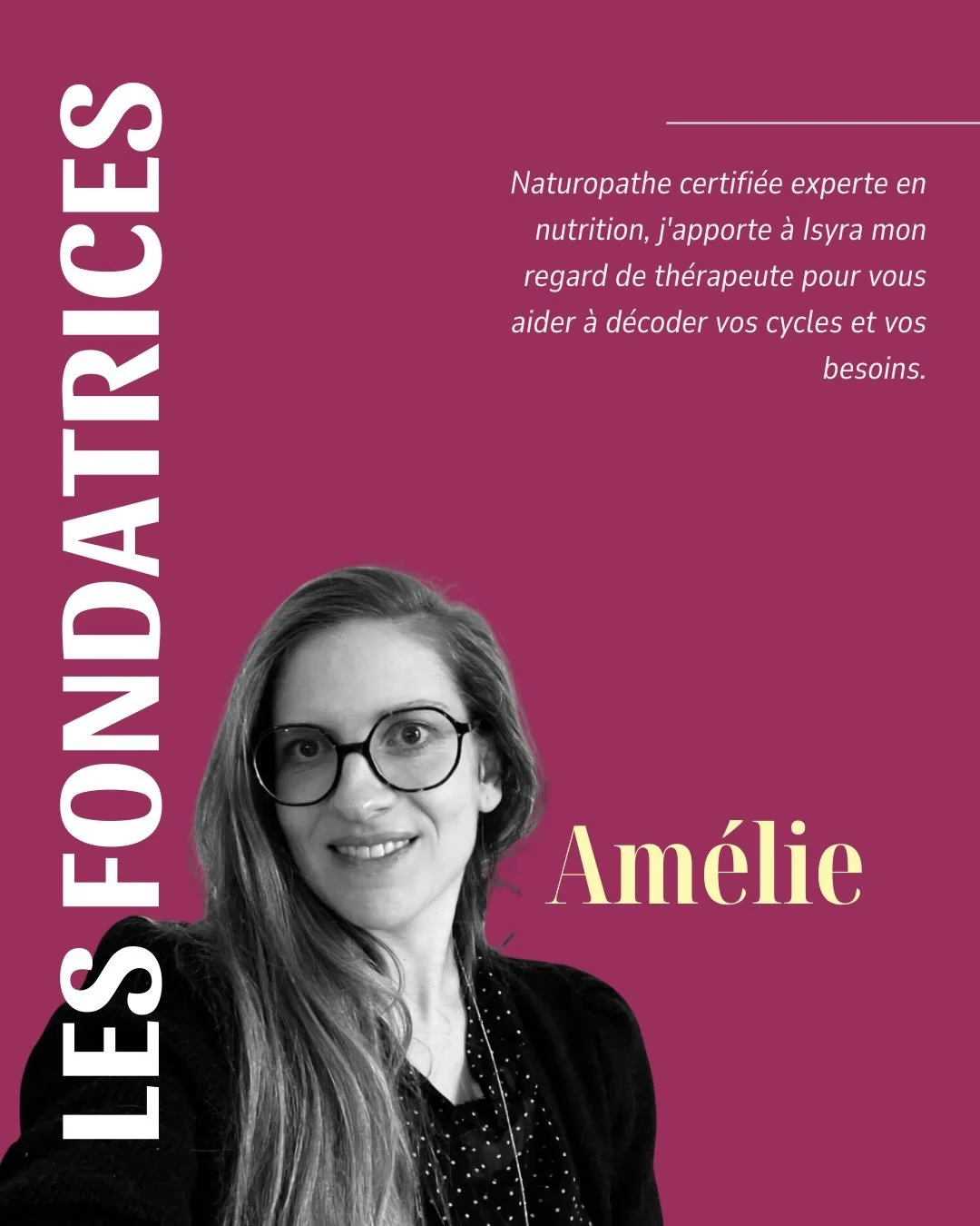 Moi, c&rsquo;est Am&eacute;lie, la co-fondatrice d&rsquo;Isyra ✨

Pendant longtemps, j&rsquo;ai connu l&rsquo;errance m&eacute;dicale, les douleurs li&eacute;es &agrave; l&rsquo;endom&eacute;triose et ce sentiment d&rsquo;&ecirc;tre d&eacute;connect&