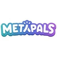 Colorful logo with the word 'METAPALS' in gradient blue and purple letters.