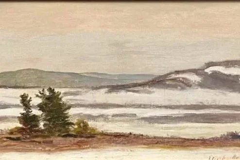 E. Baxter (1849-1935)
					
AMHERST HILLS  	
				
Framed $1,200.

