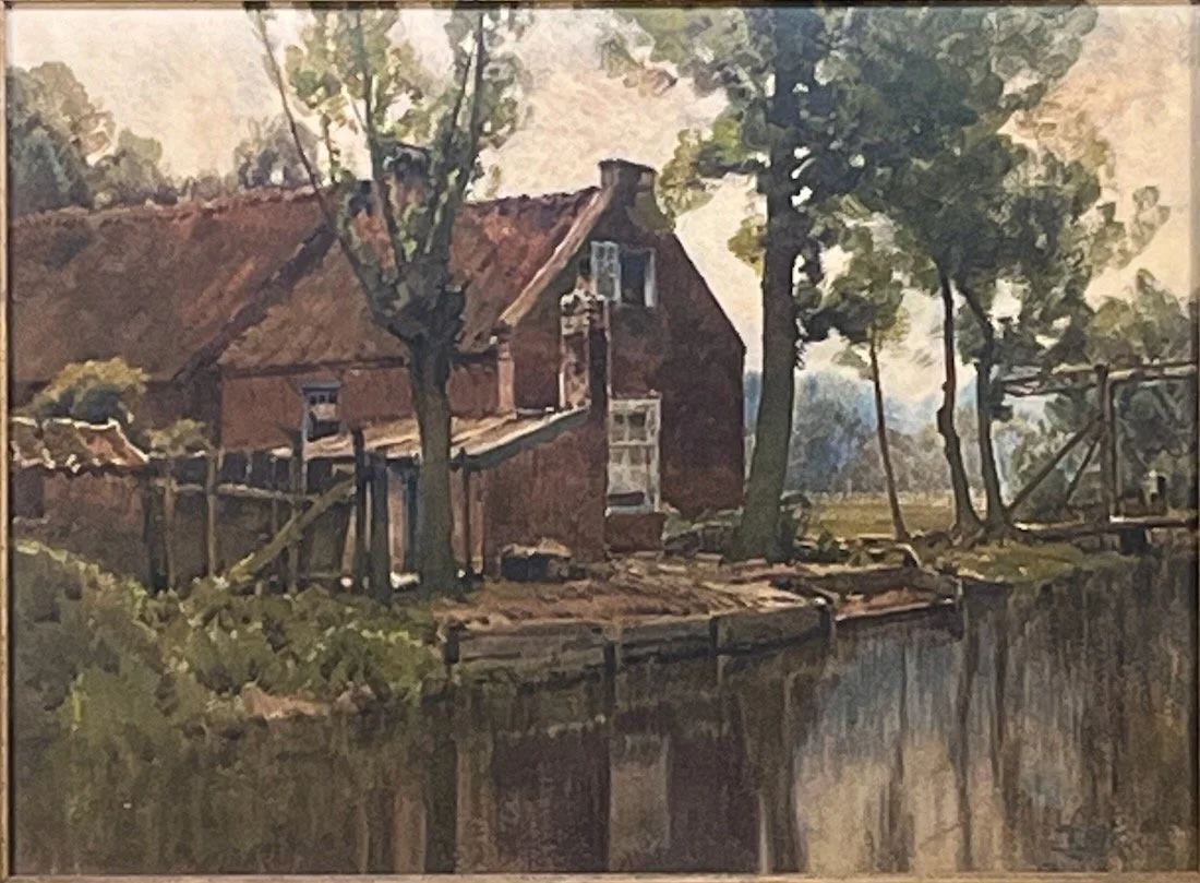H.A. Dyer (1872-1943)
RED BARN
Framed $500. 
