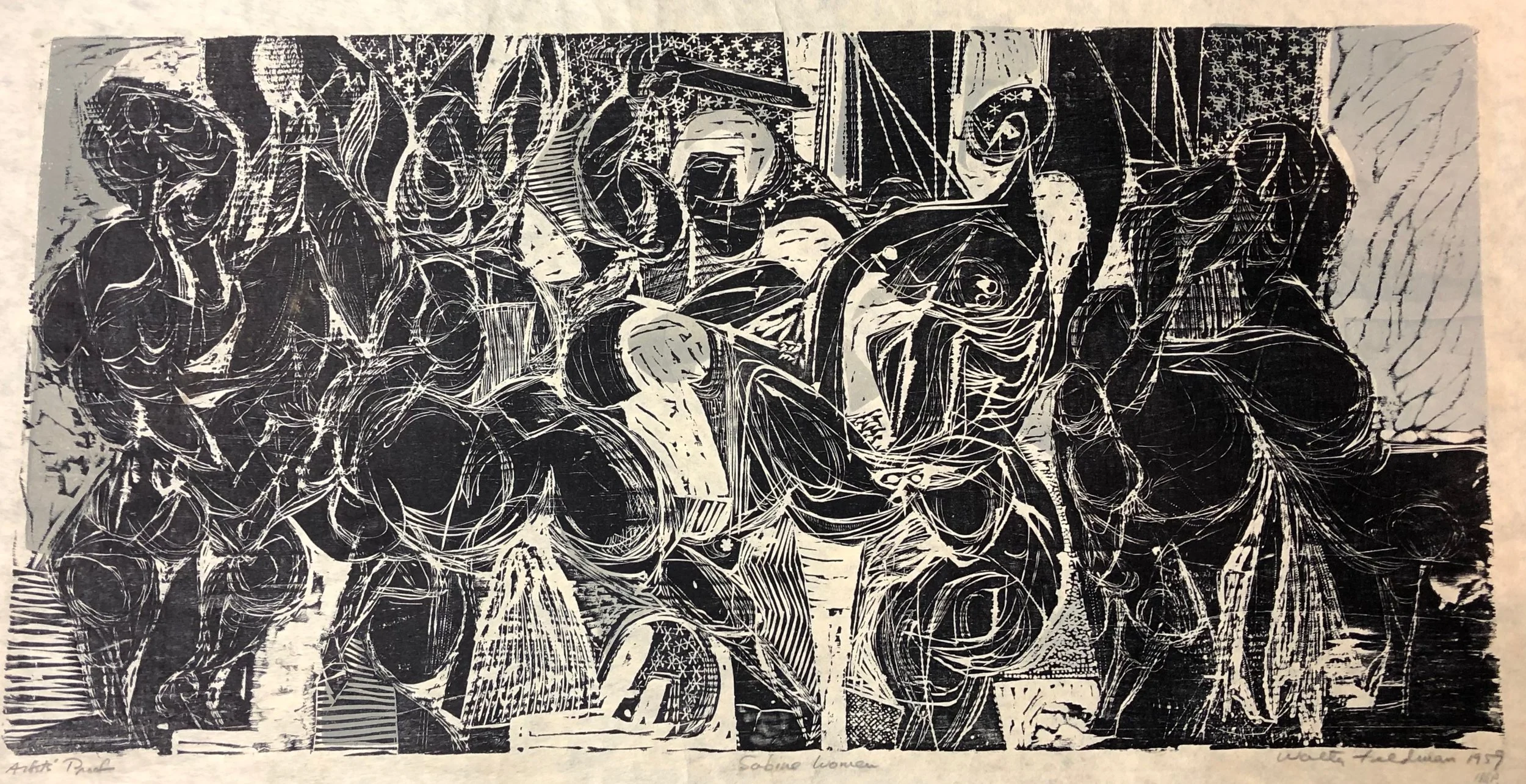 1959, SABINE WOMEN 
1959 Associated American Artists 
Unframed $400.