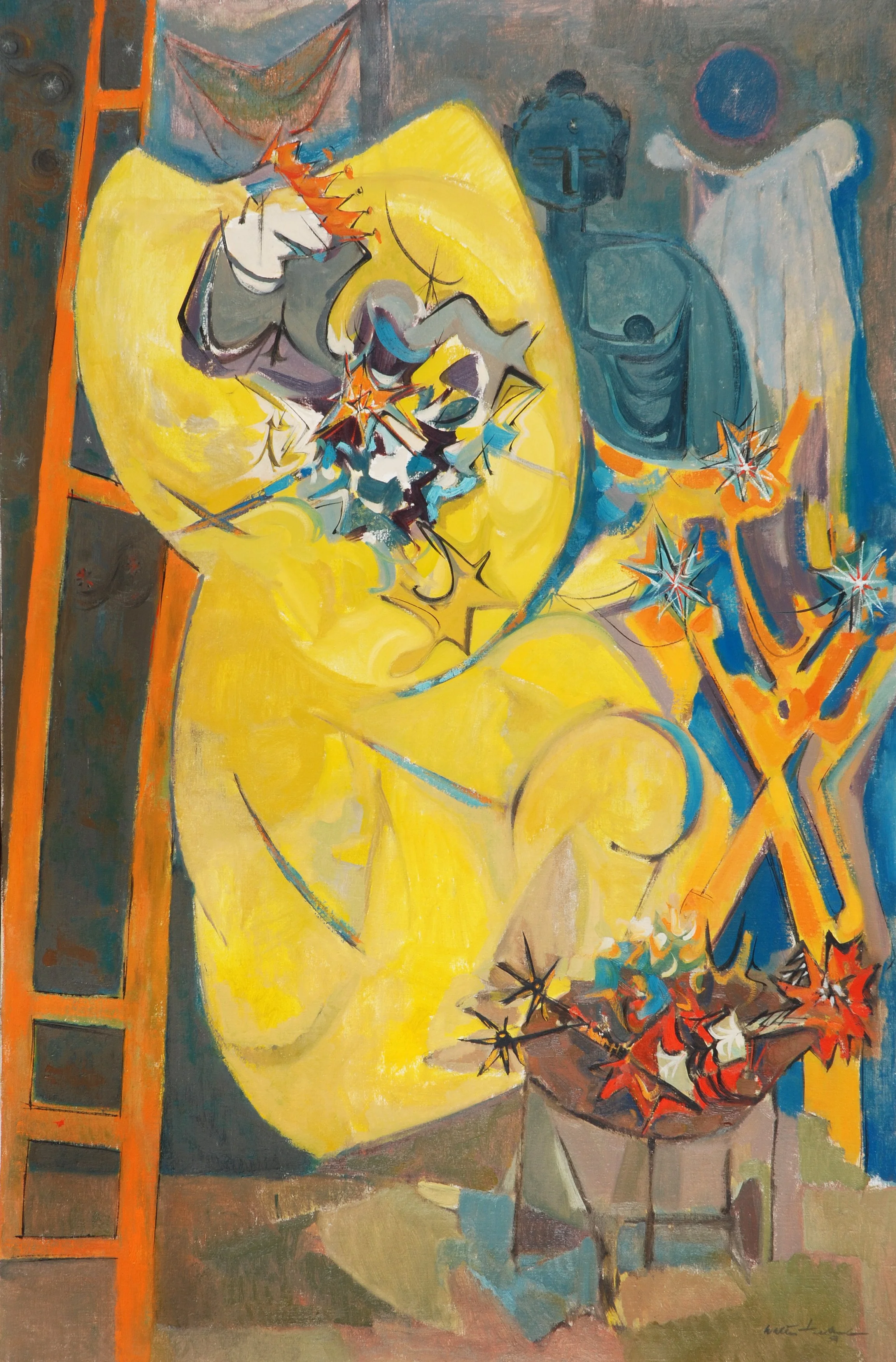 1954, THE KINGS OFFERING
 
Provenance: Rose Museum, Brandeis University, Providence Art Club 1956, Bell Gallery, Brown University

Framed $2,500.
