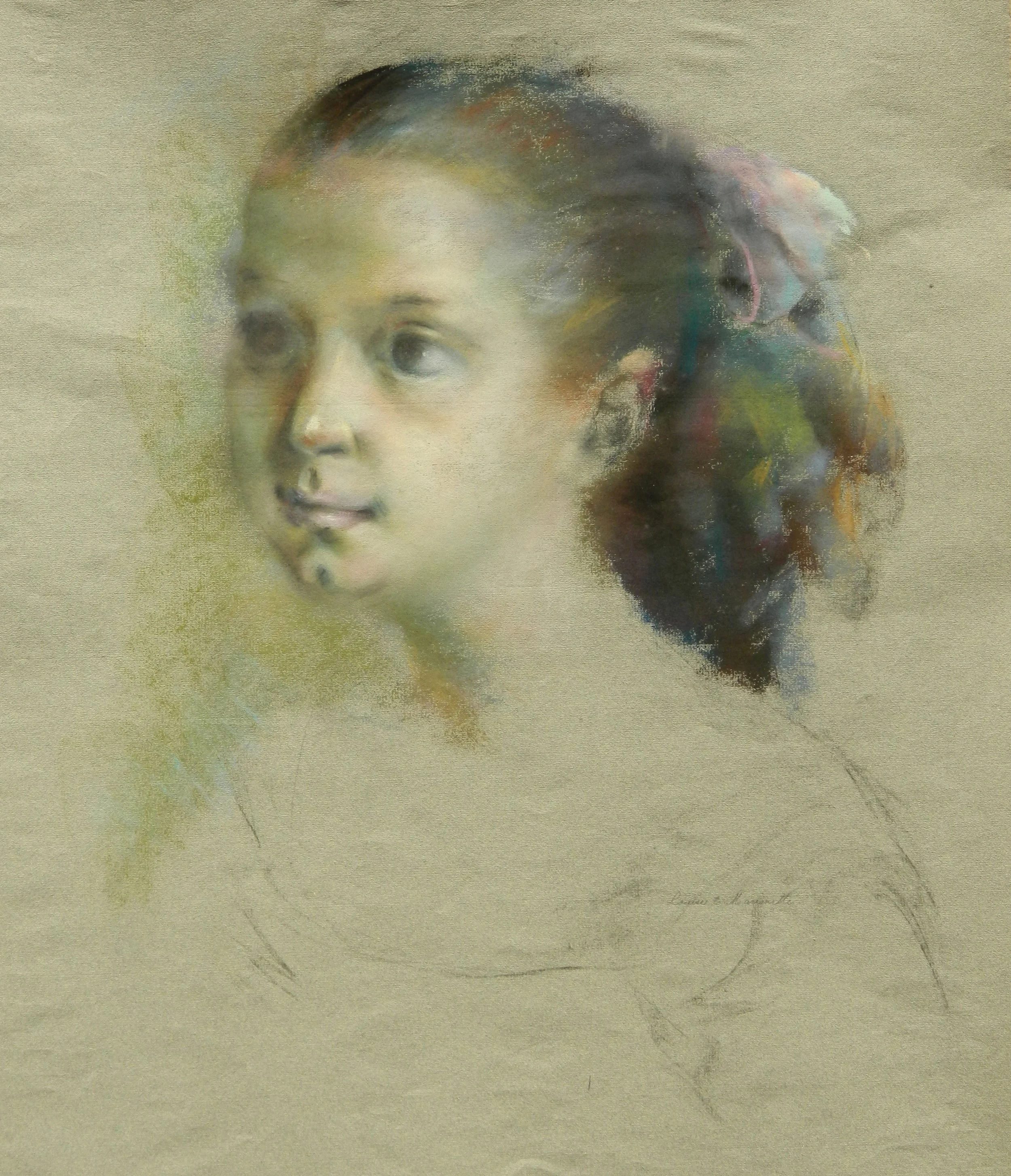 PASTEL: GIRL WITH BOW
Unframed $250.