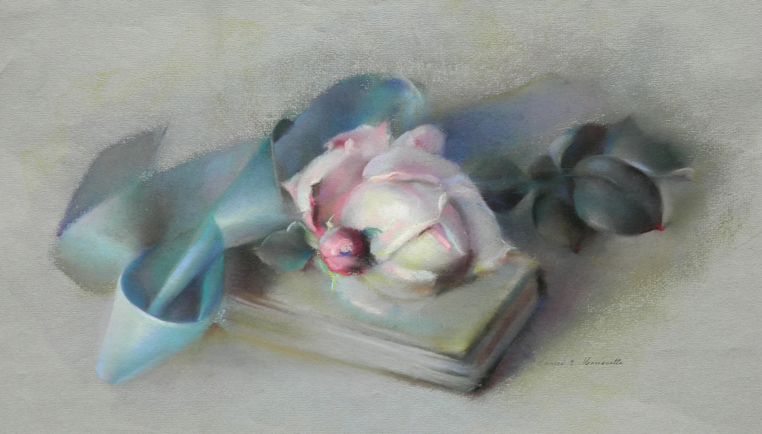 PASTEL:STILL LIFE WITH RIBBON & BOOK
Unframed $450.