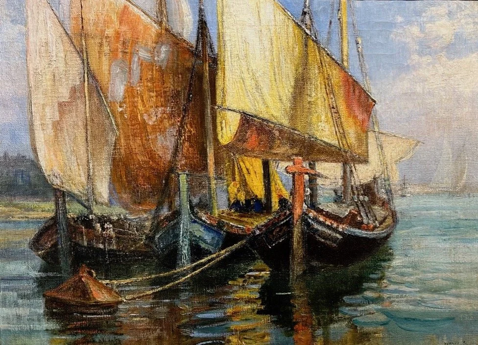 W.F. Brown (1853-1929)

DRYING SAILS   	
	
 Framed  $2,500.