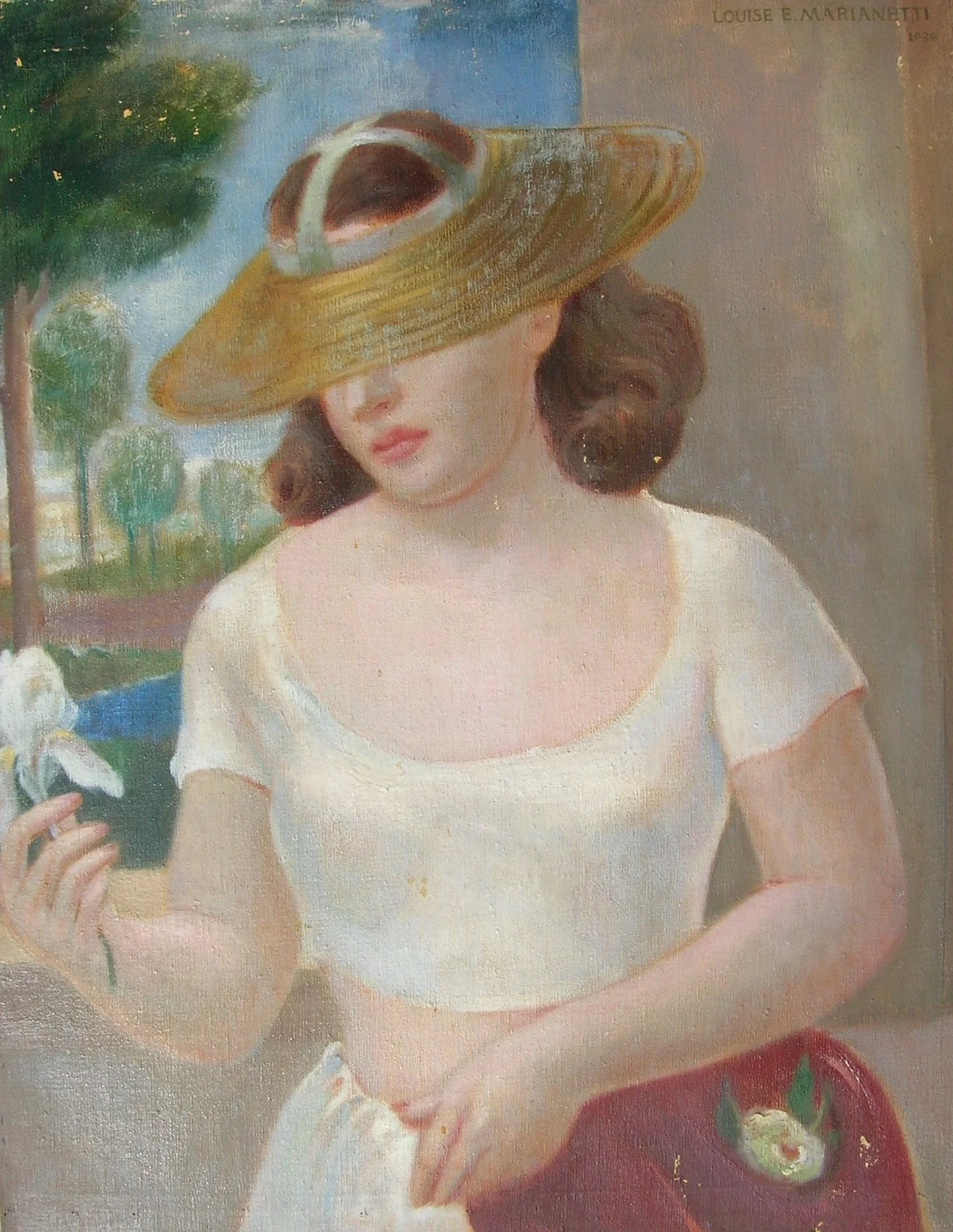 PAINTING:1938, GIRL WITH IRIS
Unframed $1,800.  