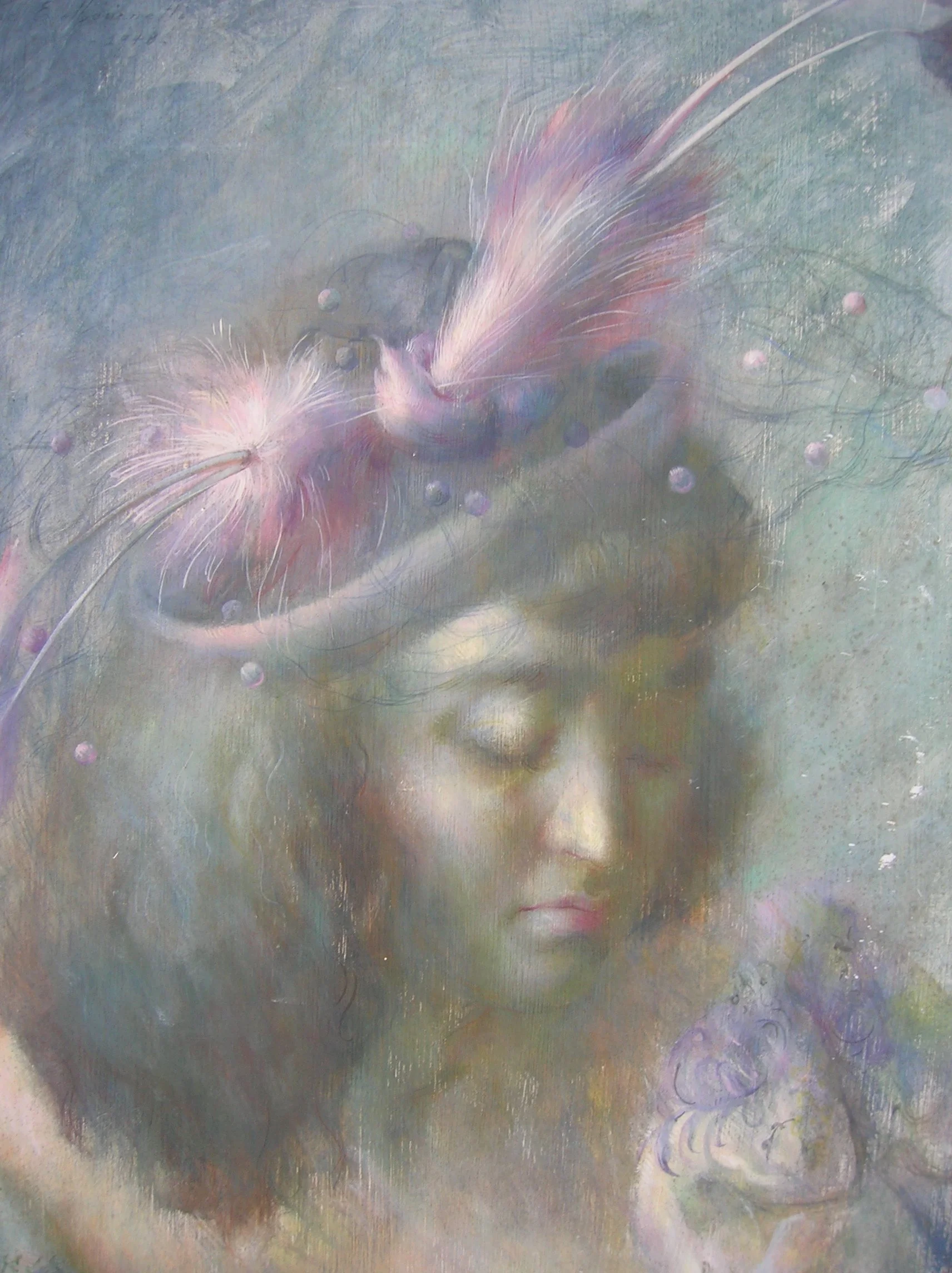 PAINTING: JULIA WITH FEATHER HAT 
Unframed $850.

