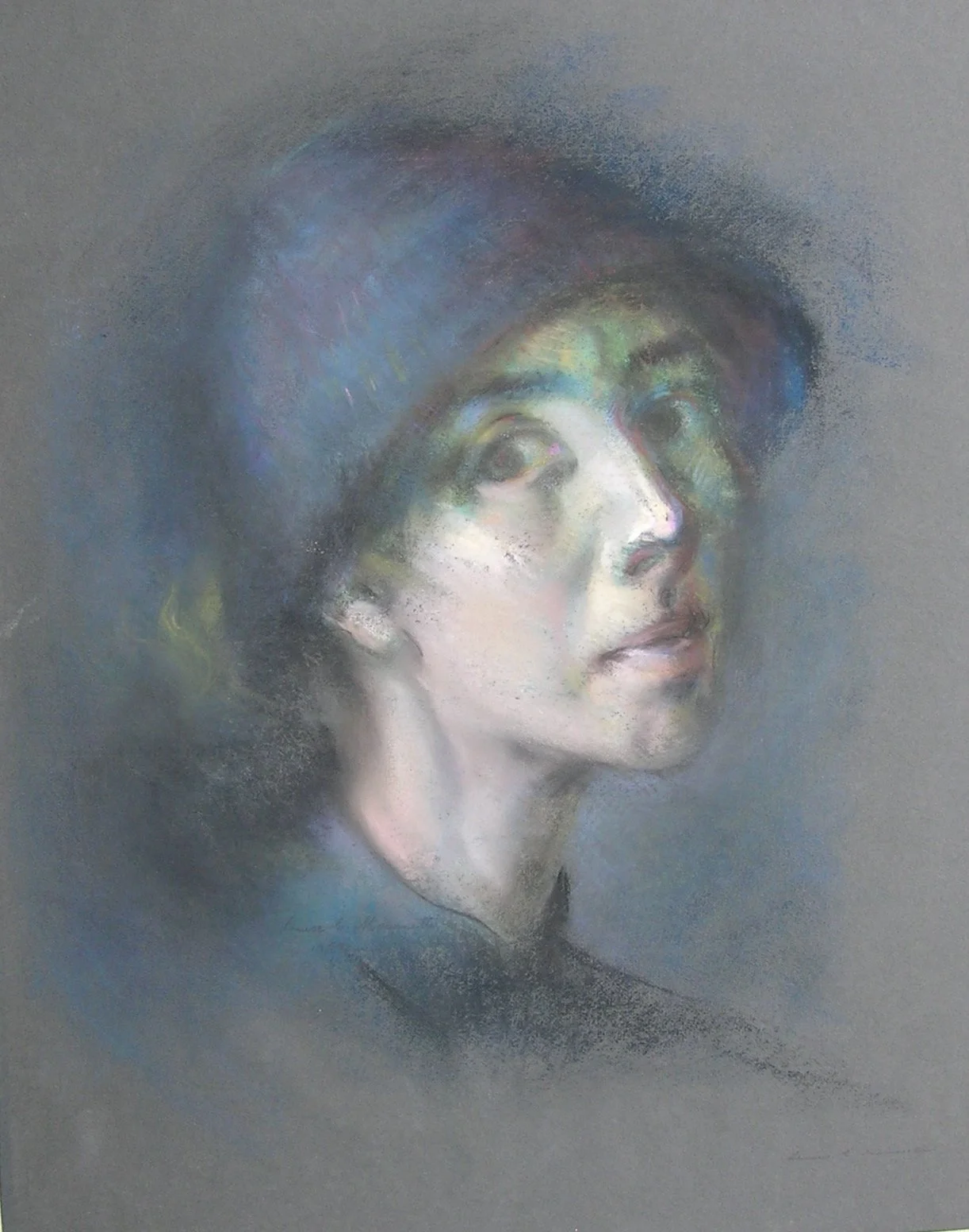 PASTEL : 1950's SELF-PORTRAIT WITH CLOCHE
Unframed $350. 