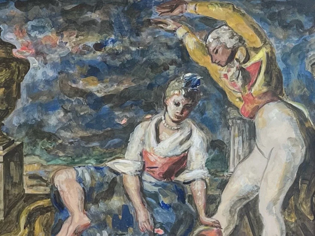 WATERCOLOR: 18TH CENTURY DANCE  
Framed $850. 
