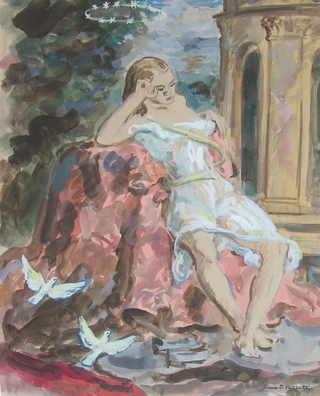 WATERCOLOR:ATHENA 
Unframed $850.