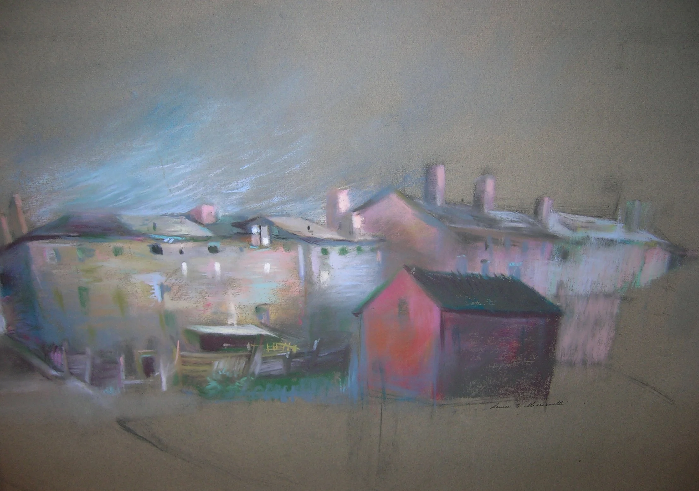 PASTEL: 1950's PROVIDENCE HARBOR SHORE
Unframed $450. 