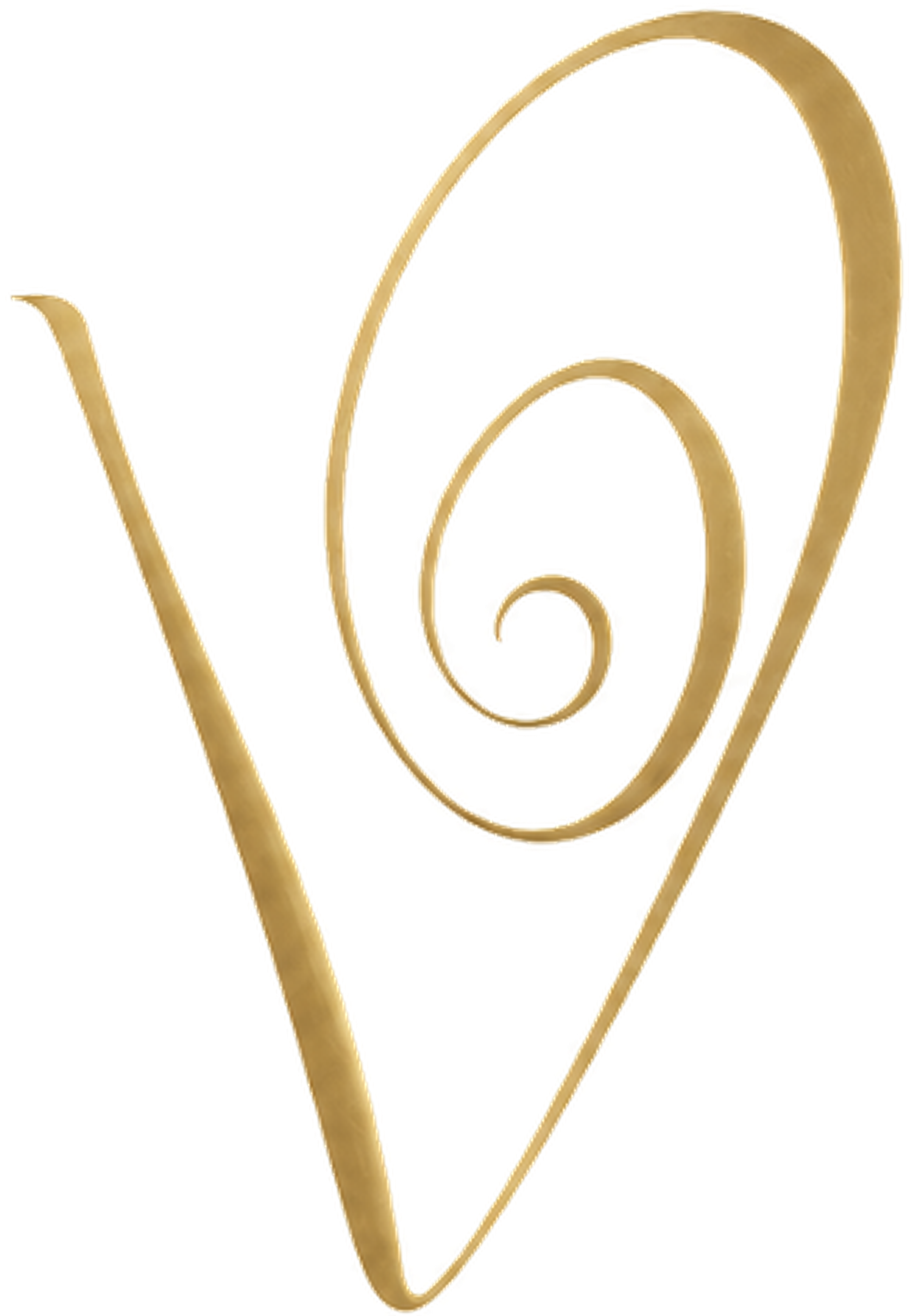 Close-up of a golden metal table, with a decorative scrollwork design, against a white background.