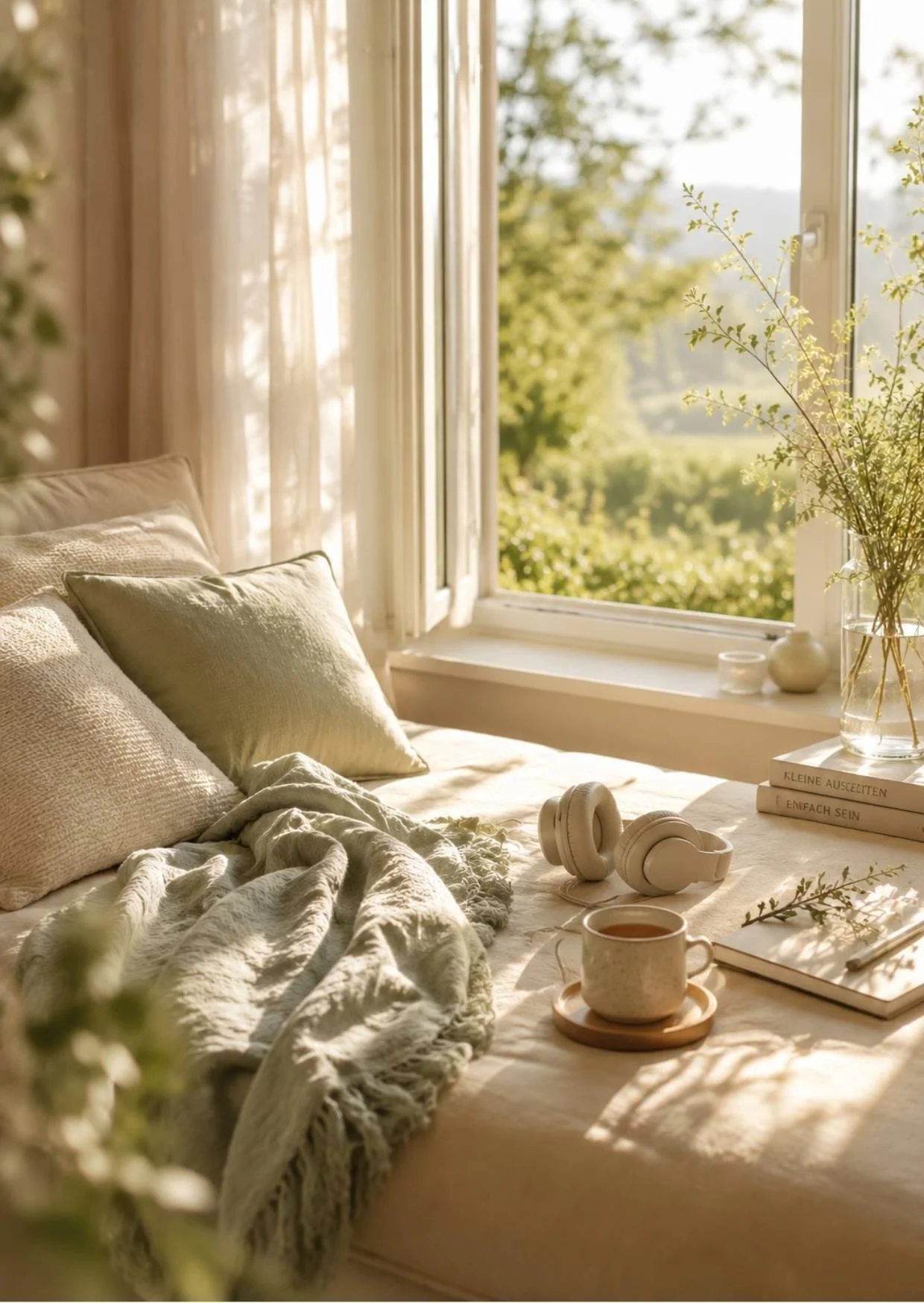 Bed and morning light