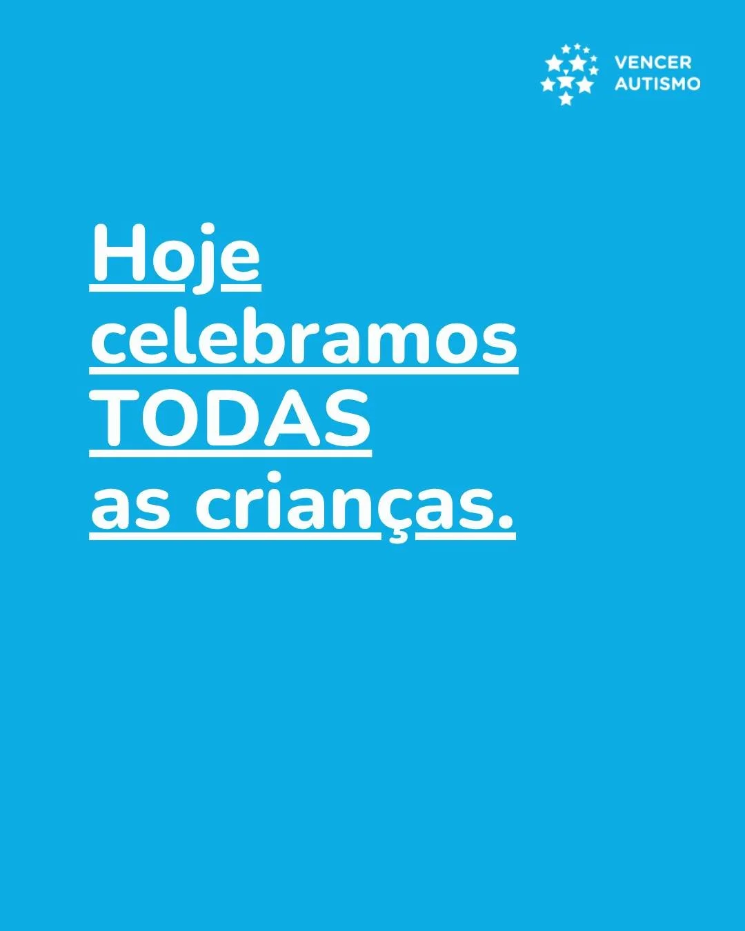 Feliz Dia a TODAS as crian&ccedil;as 💙

#VencerAutismo #DiaDaCrian&ccedil;a #CelebraADiferen&ccedil;a #Autismo