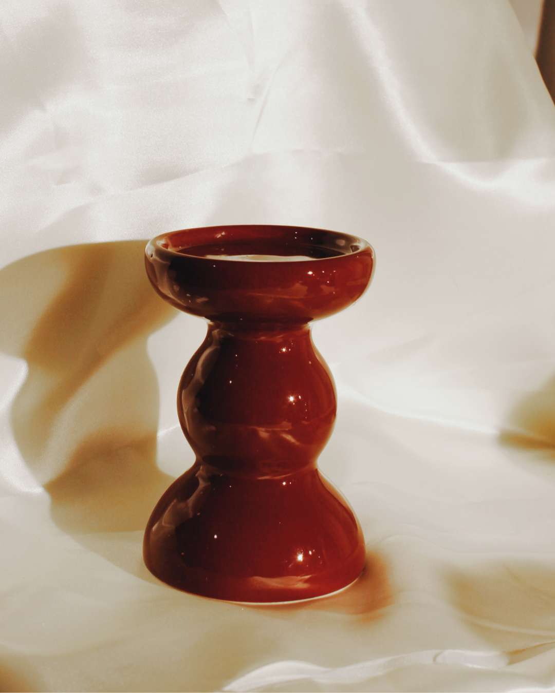 Bougeoir céramique rouge MOYEN