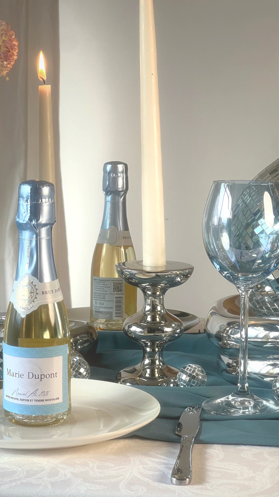 Mini Bottle Labels - New Year Blue - Table Chérie