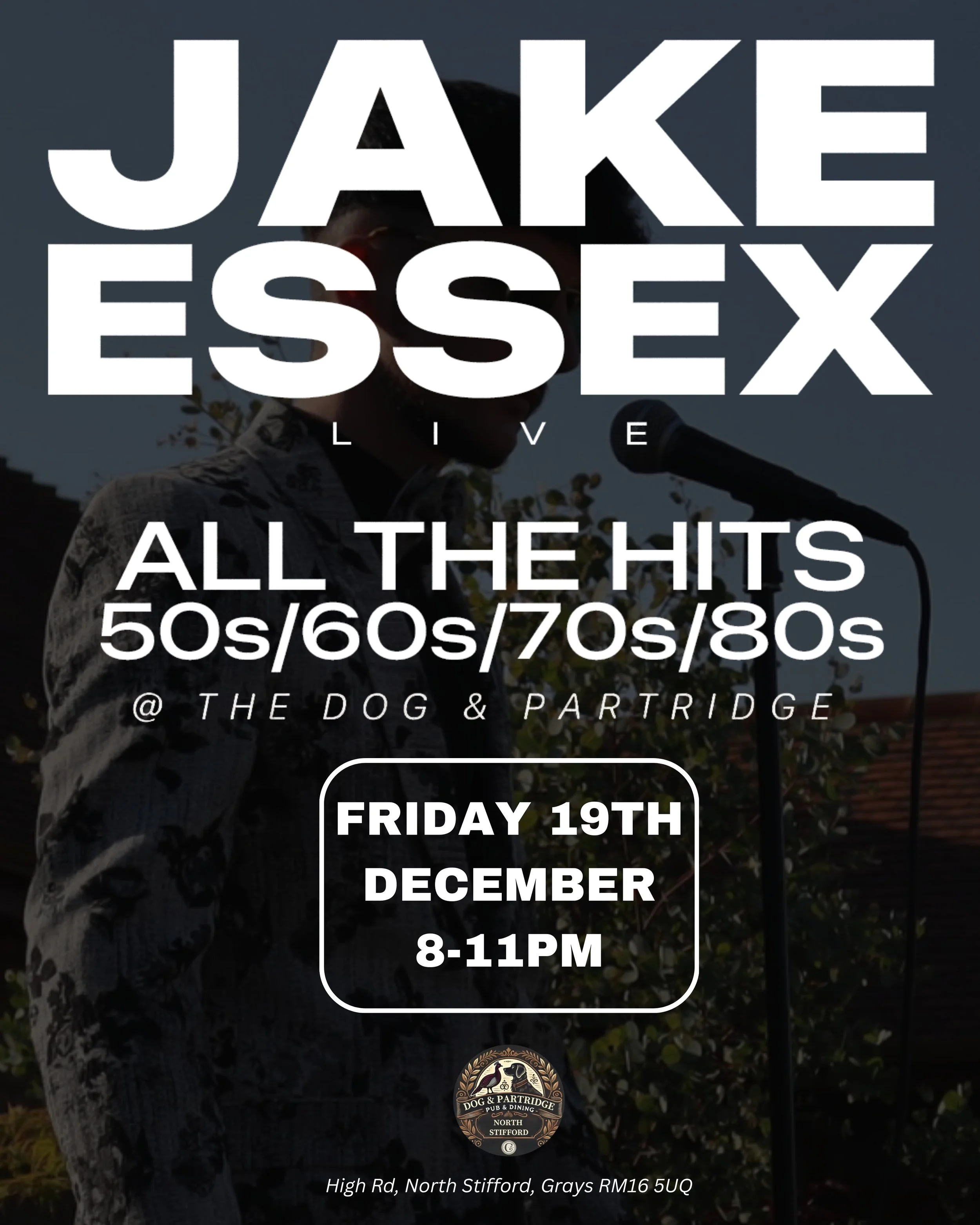 🎸 Jake Essex Live – The Ultimate Throwback Night! 🎤
Get ready for an unforgettable evening as Jake Essex takes you on a musical journey through the greatest hits of the 50s, 60s, 70s, and 80s!
From rock ‘n’ roll classics to soulful ballads and time