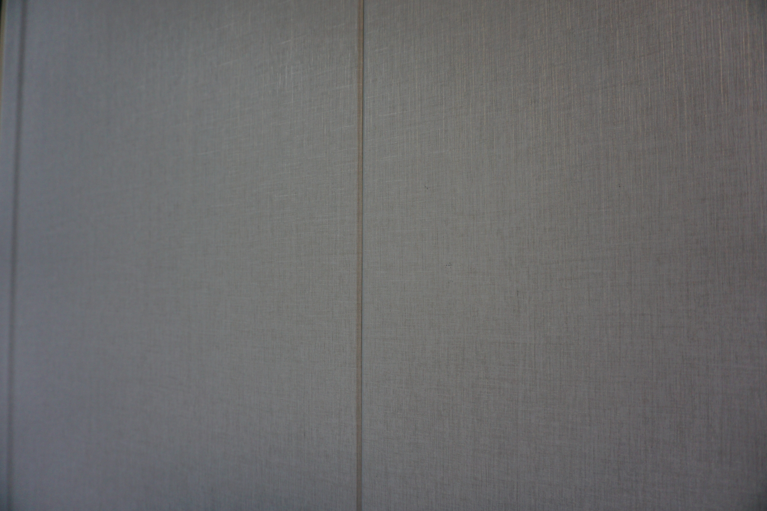 Close-up of two textured wall panels with a vertical seam in the middle.