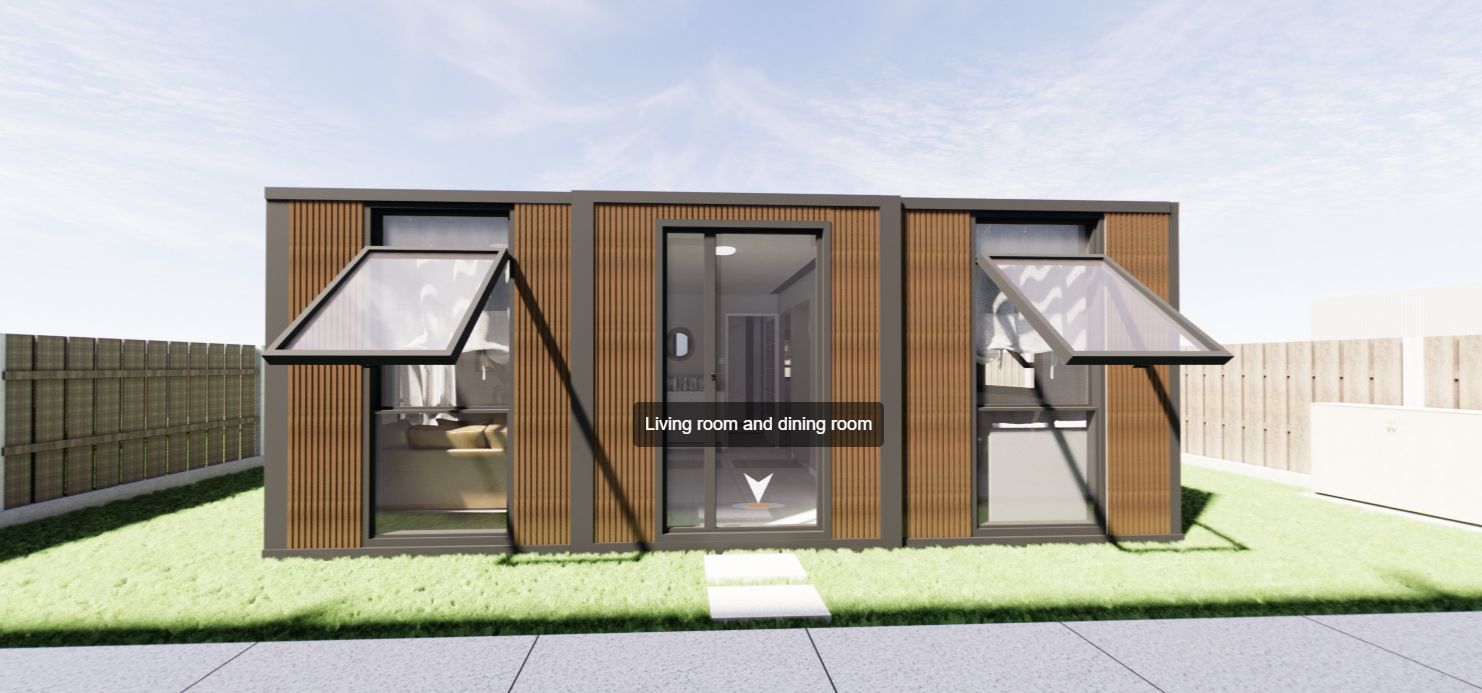 24.5 Square Meters Open Plan Glass Room