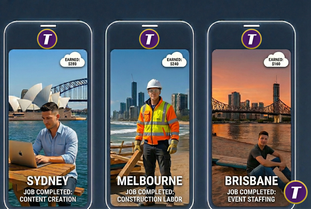 Backpackers in different cities