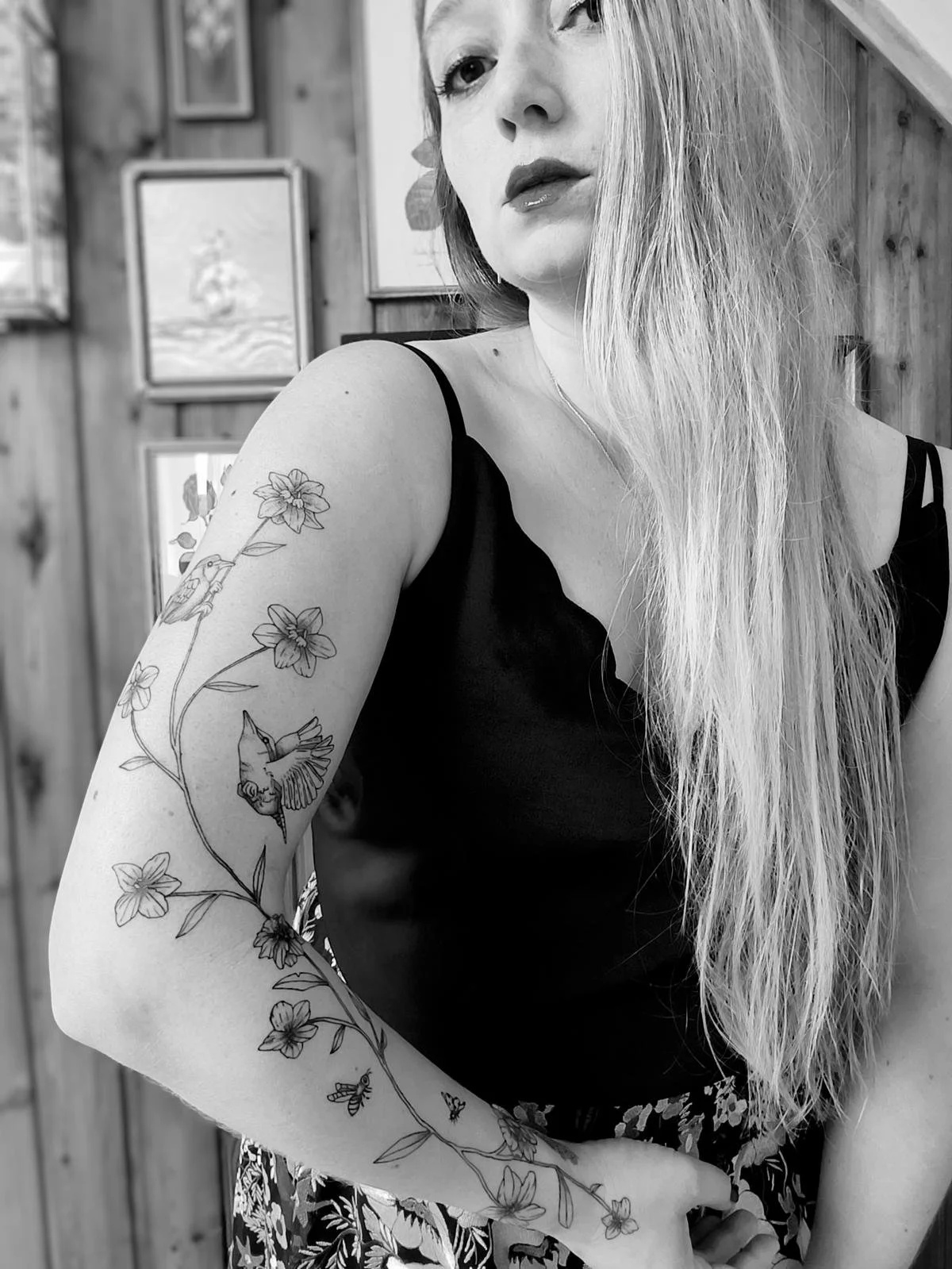 fineline arm tattoo sleeve