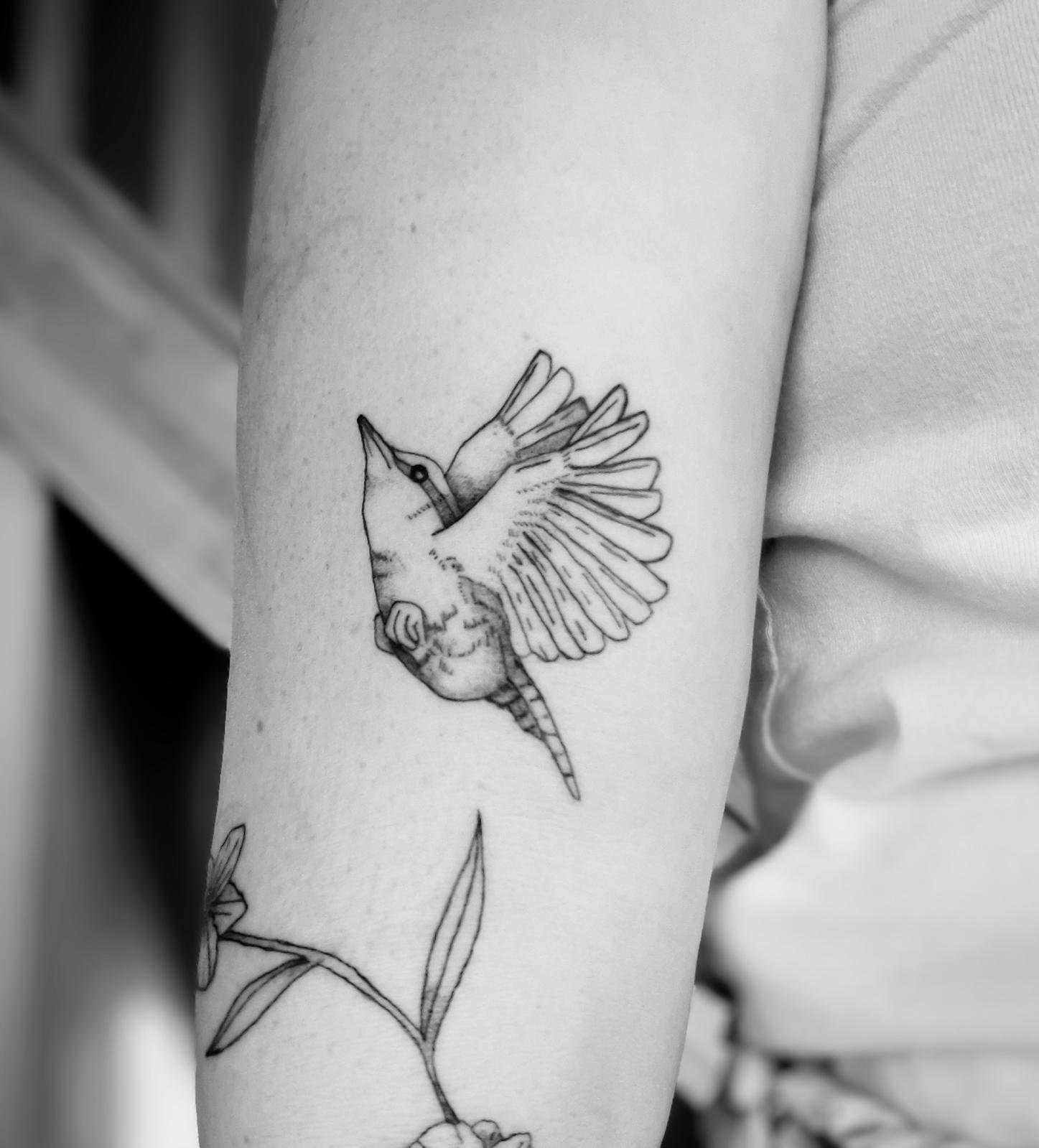 fineline bird tattoo