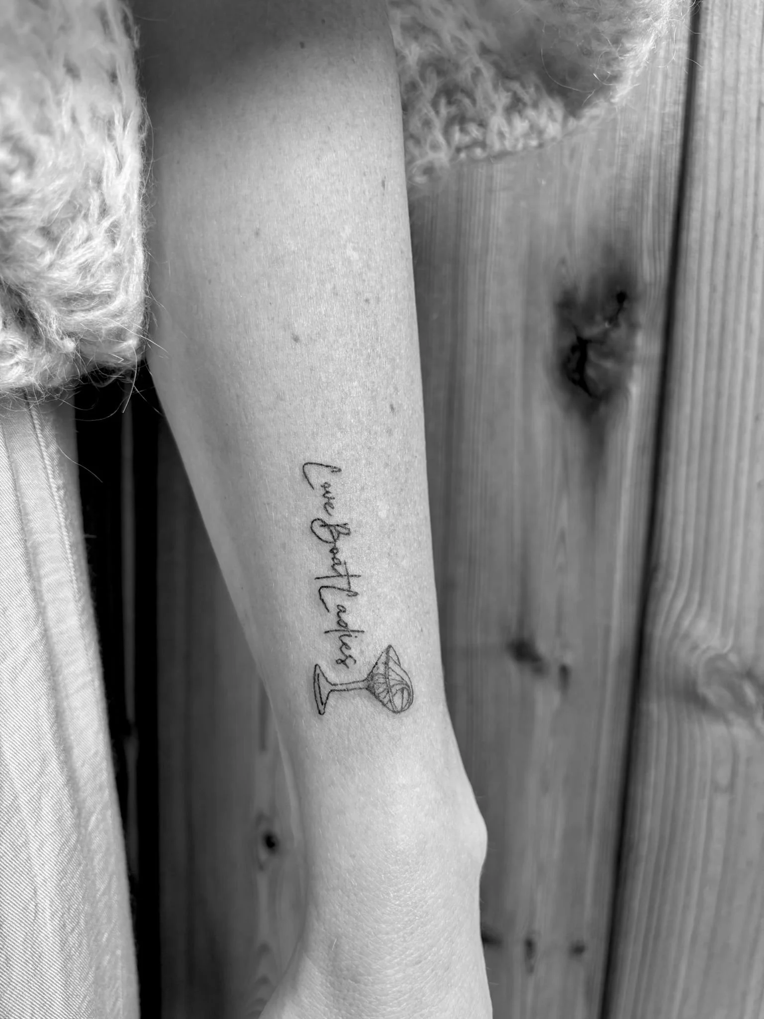 fineline text tattoo