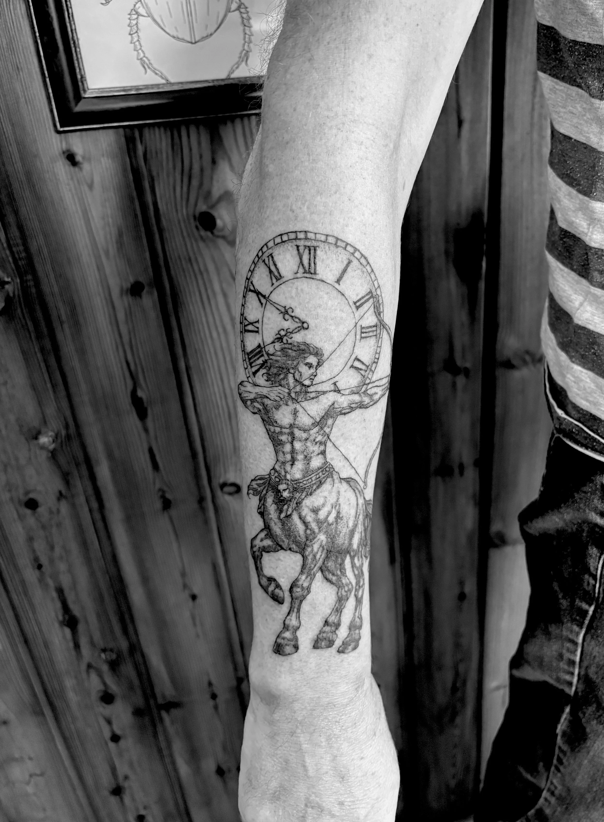 Fineline tattoo centaur