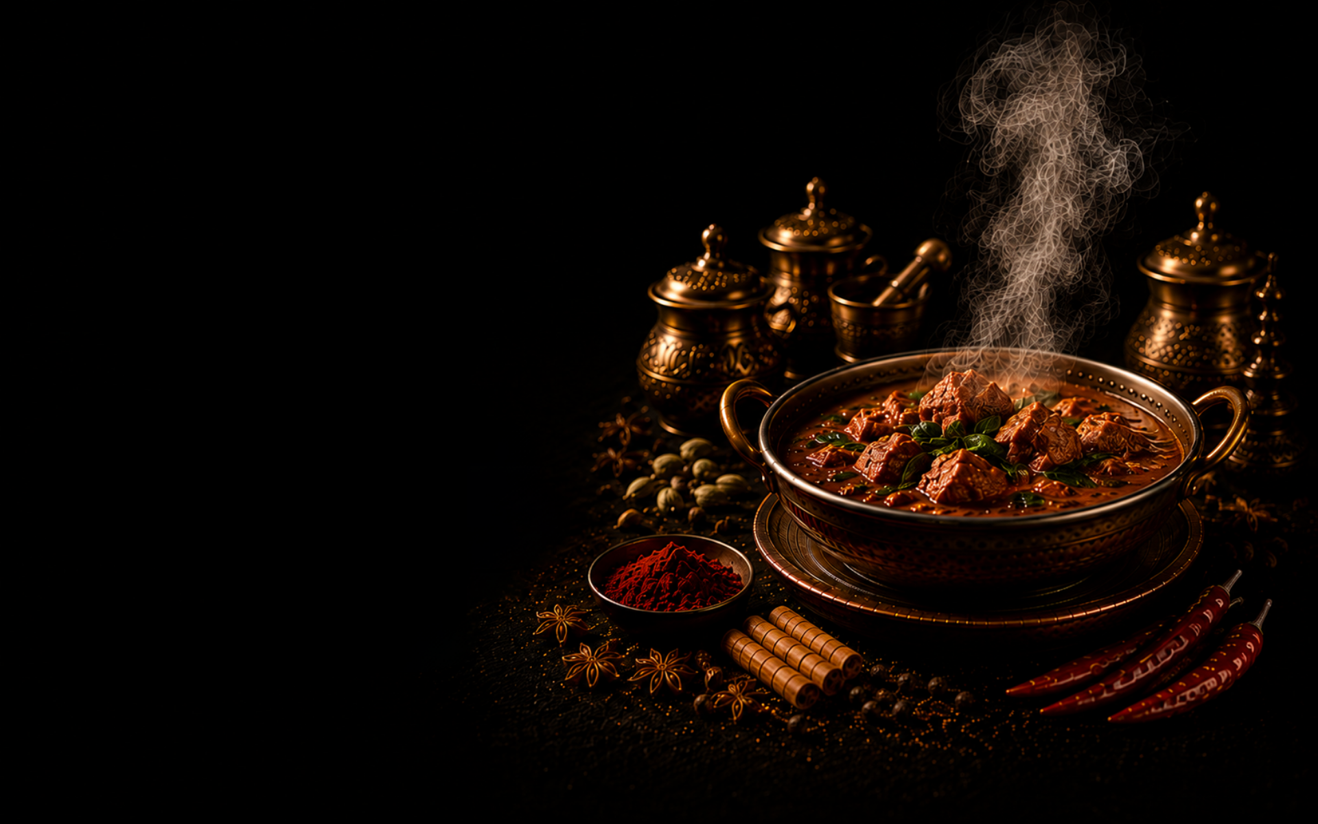 Indian beef curry freshly prepared by Sambhara in Aberfoyle