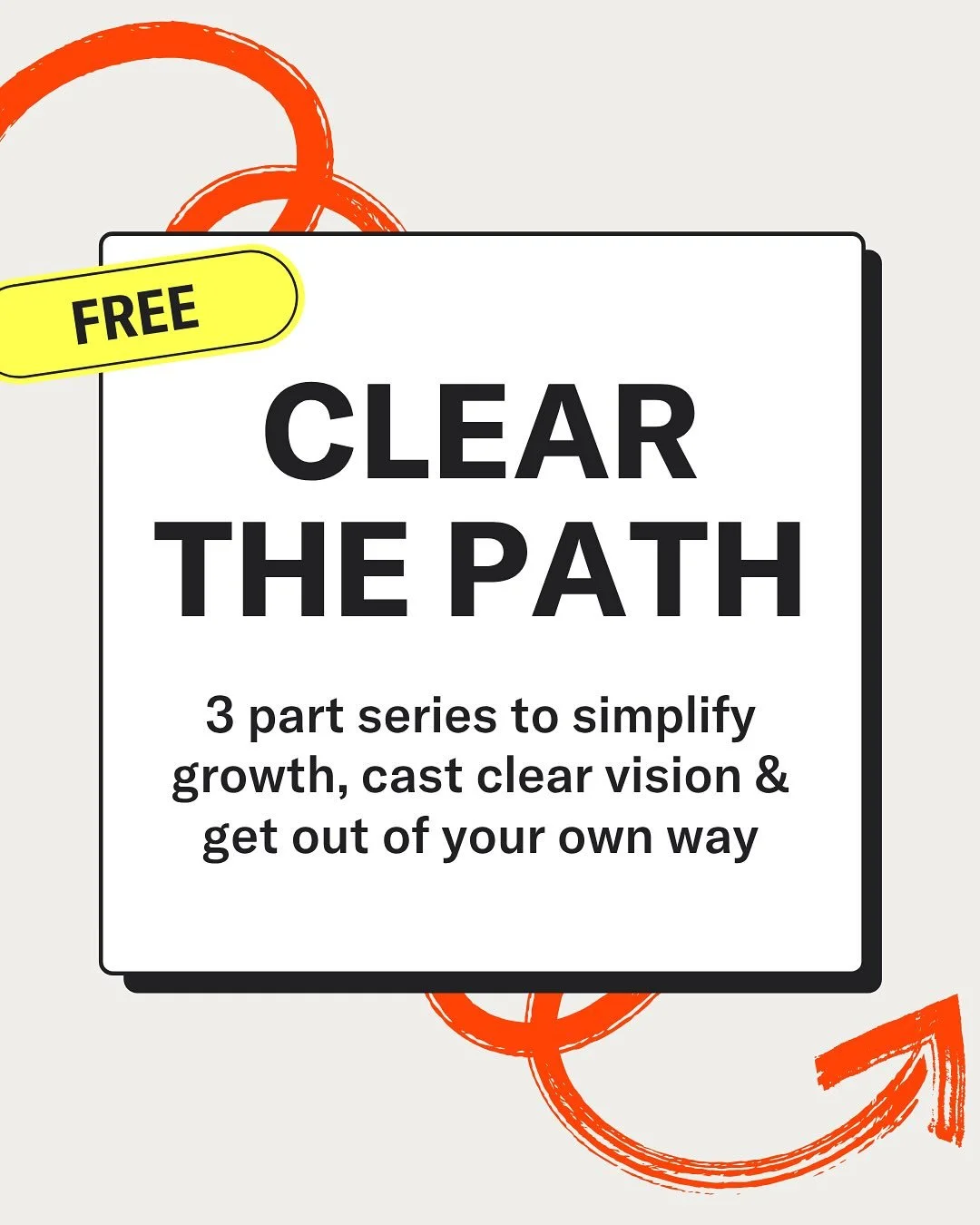 Did some say NEW FREE THING to help you grow?!!

Comment JOIN below to register for Clear The Path and👇🏻

✏️ Learn the ON the business method hundreds of business owners swear by
🎯 Cast clear in a way that feels FUN
🧠 Embrace the mindset principl