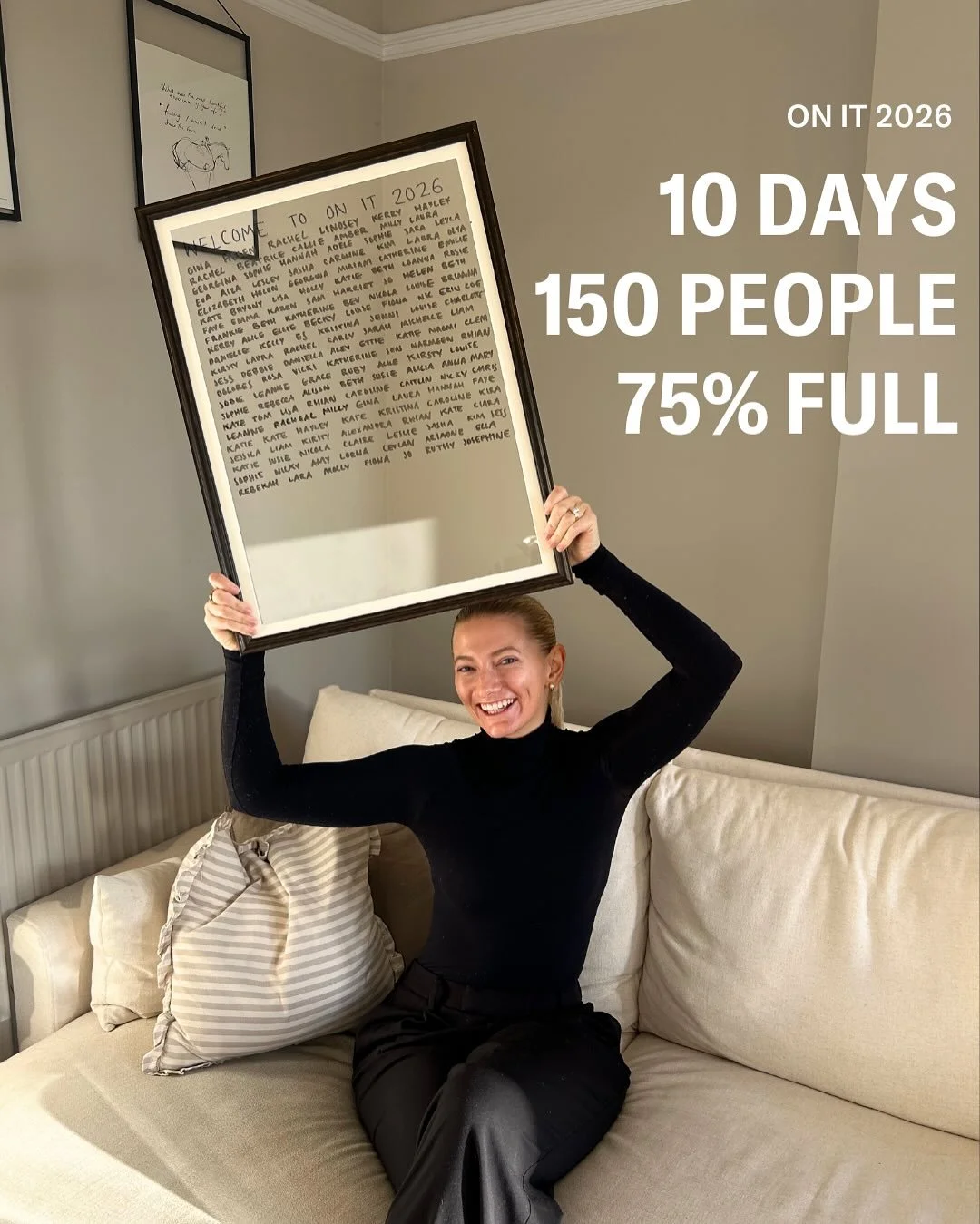 And that&rsquo;s a wrap on the earlybird launch for ON IT 2026✅

Grateful. Bemused. Tired. Excited. 

I&rsquo;d hoped we&rsquo;d be at 100 at this point, so to have 150 incredible business owners in and 75% full feels wildddddd.

This launch has a hu