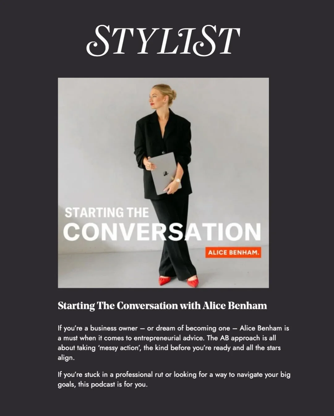 YA GIRL IS IN @stylistmagazine - listed as an under the radar podcast !!!!

Immensely grateful to @jesskbacon for featuring Starting The Conversation - it&rsquo;s made my week🥲🤍🎙️