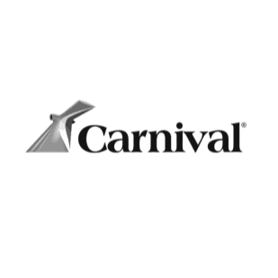 Carnival Cruise Line logo with iconic gray and white ship funnel and black Carnival text. Official cruise partner of The Lifestyle Concierge USA, offering luxury cruise vacations, family cruises, group getaways, and all-inclusive cruise packages