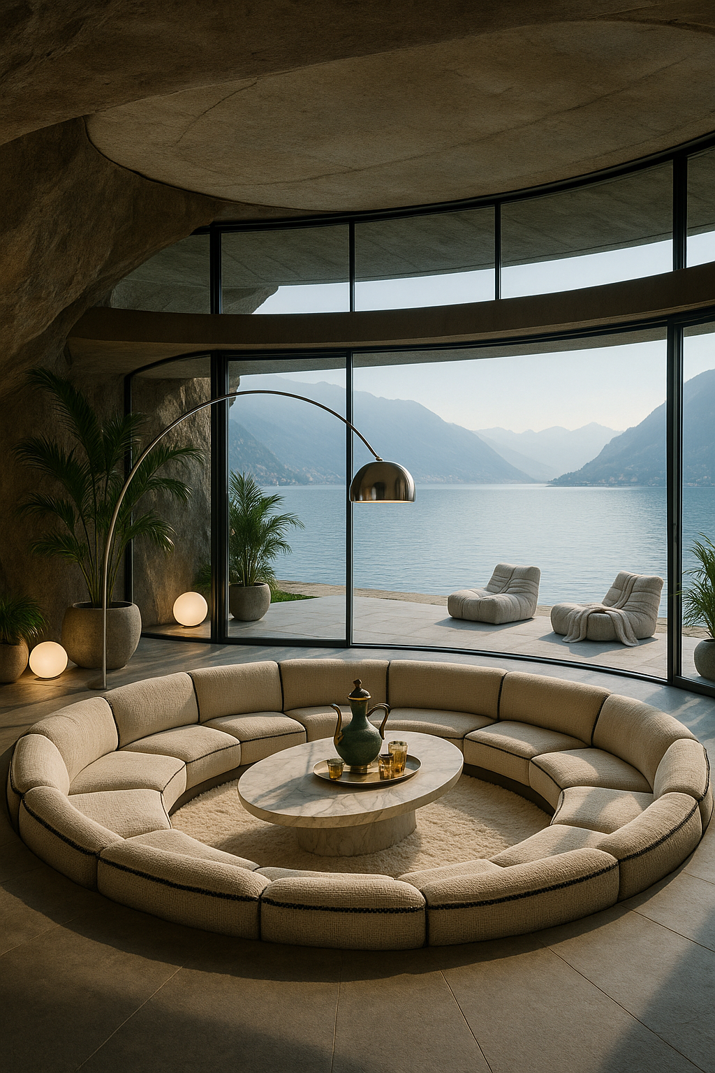 If Elrod House (architect John Lautner  1968 - where we meet Bambi and Thumper in Diamonds Are Forever) was overlooking Lake Como