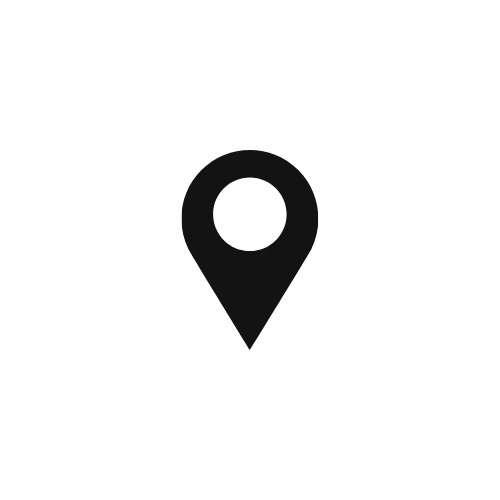 Map pin icon on a white background.