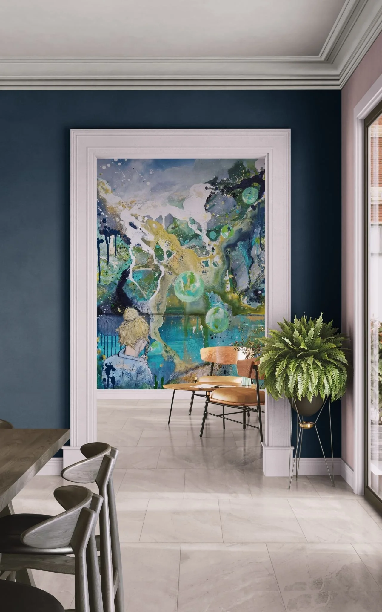 Dining area with living room in background.jpeg