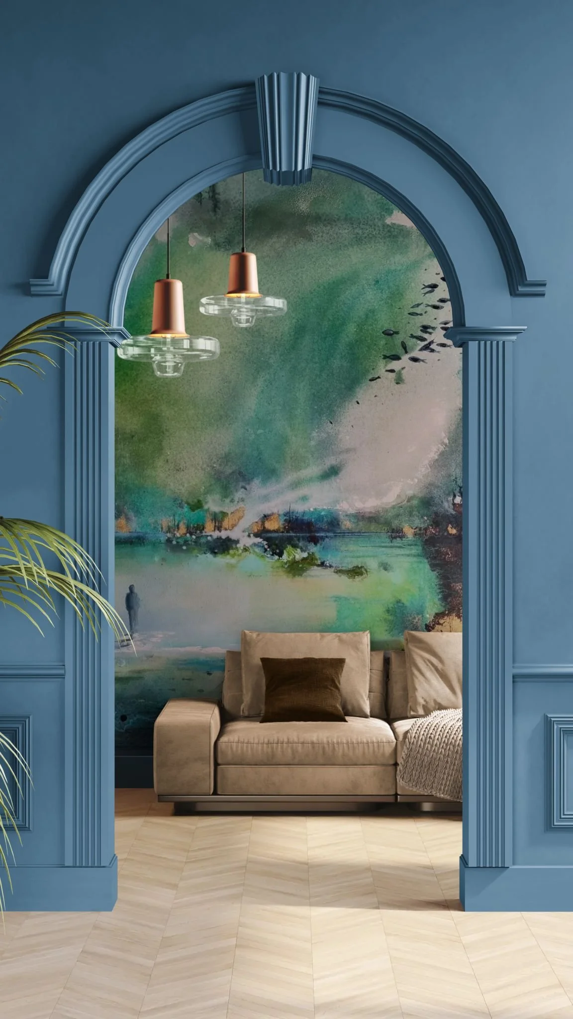 Living room with an arched entrance.jpeg