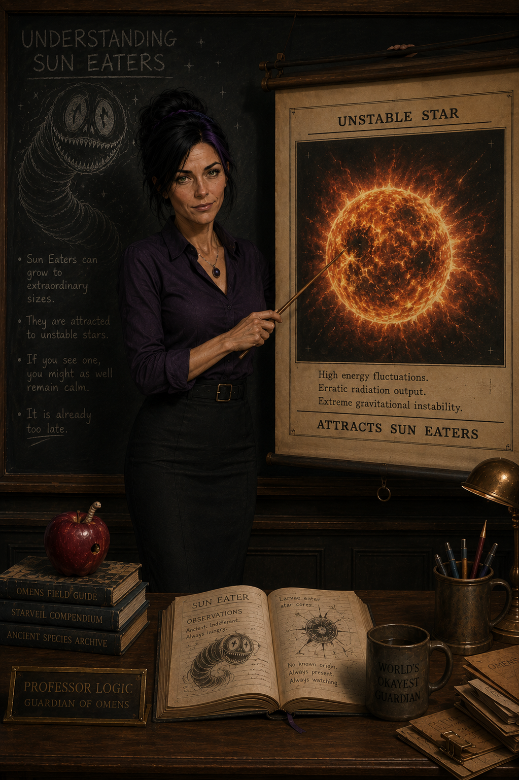 Logic points toward an unstable star diagram while explaining that Sun Eaters are attracted to unstable stars.