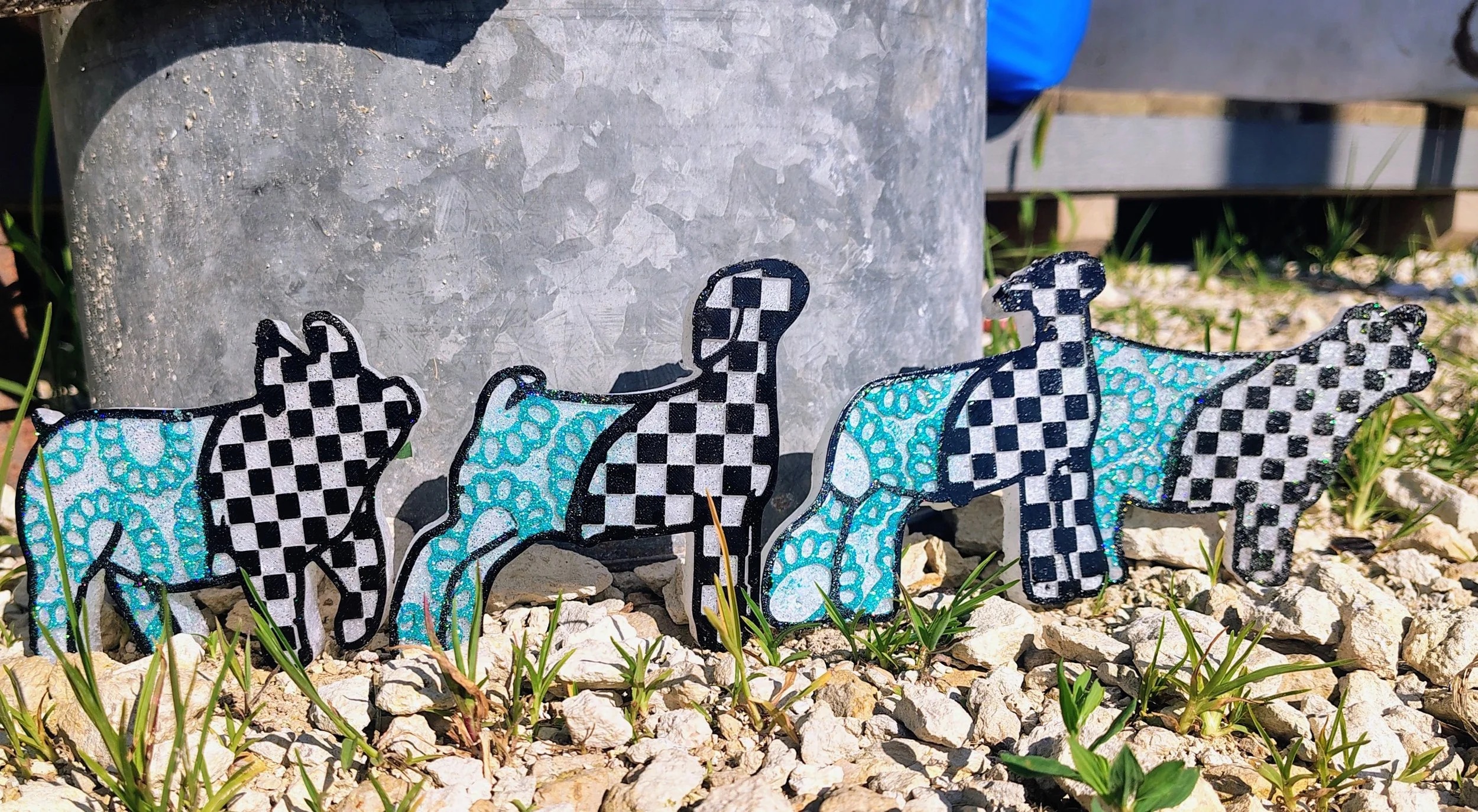 Checked Turquoise Livestock