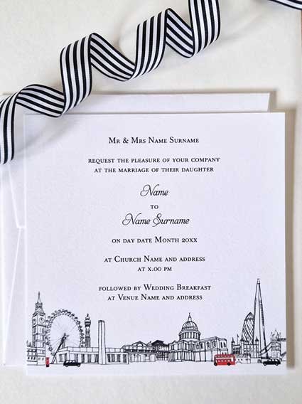 Sample London Wedding Invitation