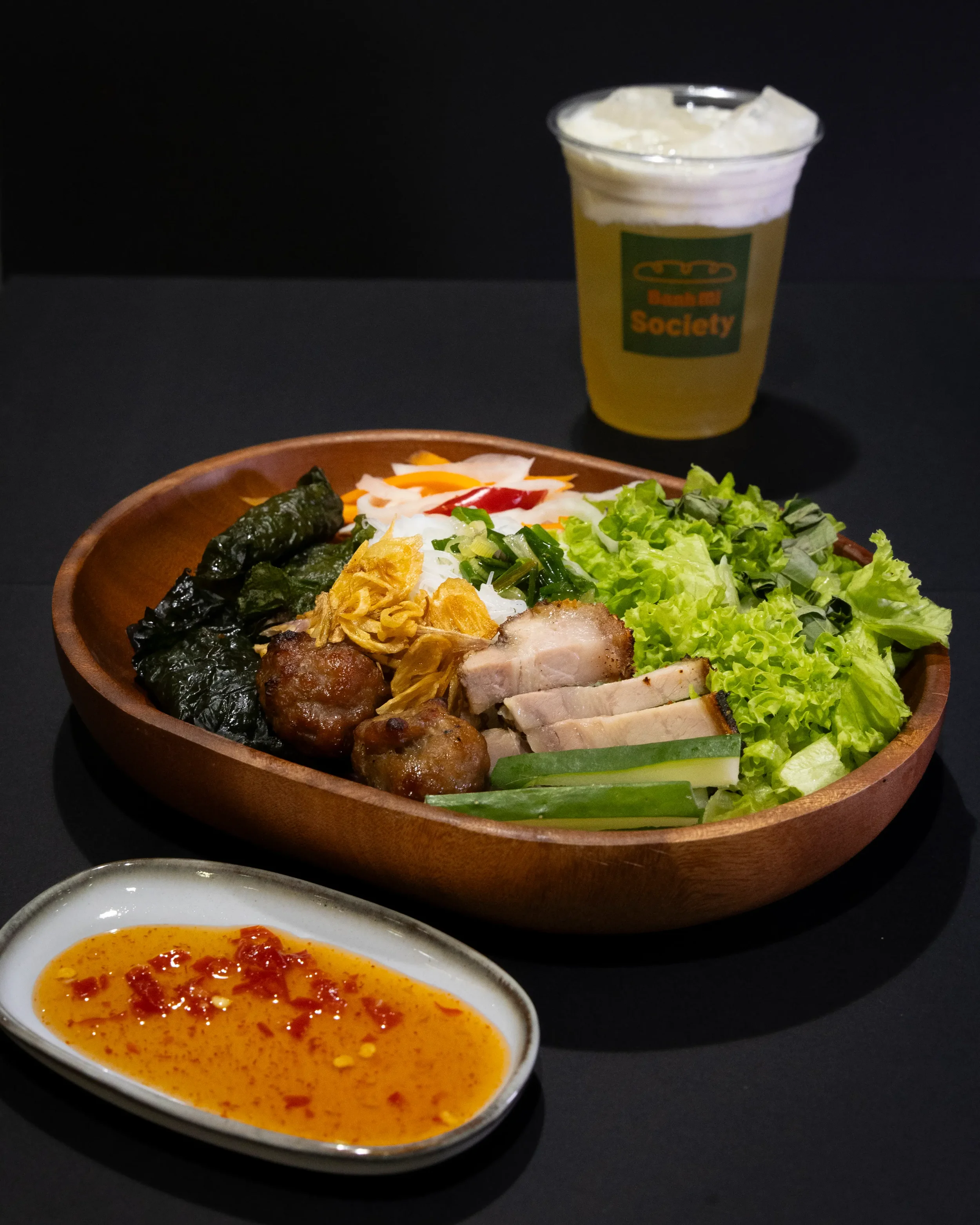 Mixed Toppings Noodles and Salted Jasmine Snow Tea