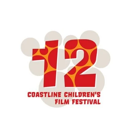 Logo for the 12th Coastline Children's Film Festival with bold red and orange number 12 and red text below