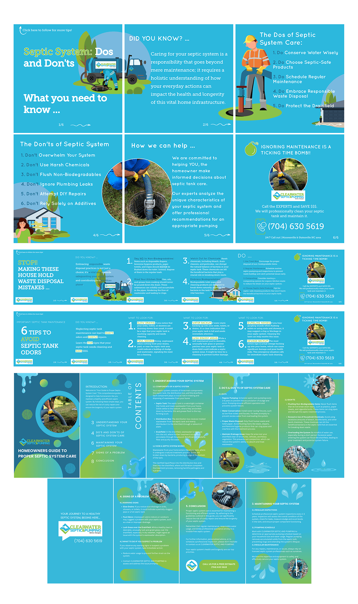 social media templates for Clearwater Septic by Noda Web Design
