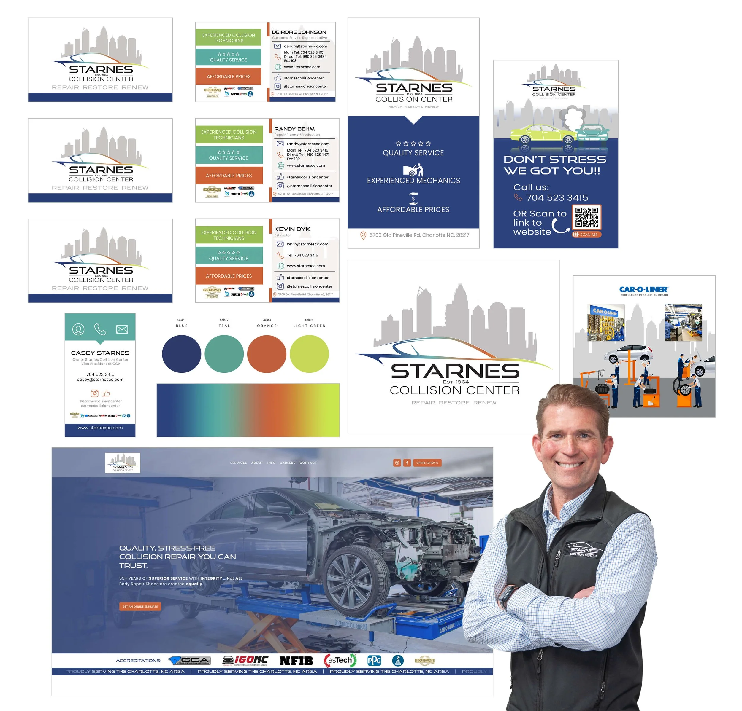 Noda graphic design examples for Starnes Collision Center