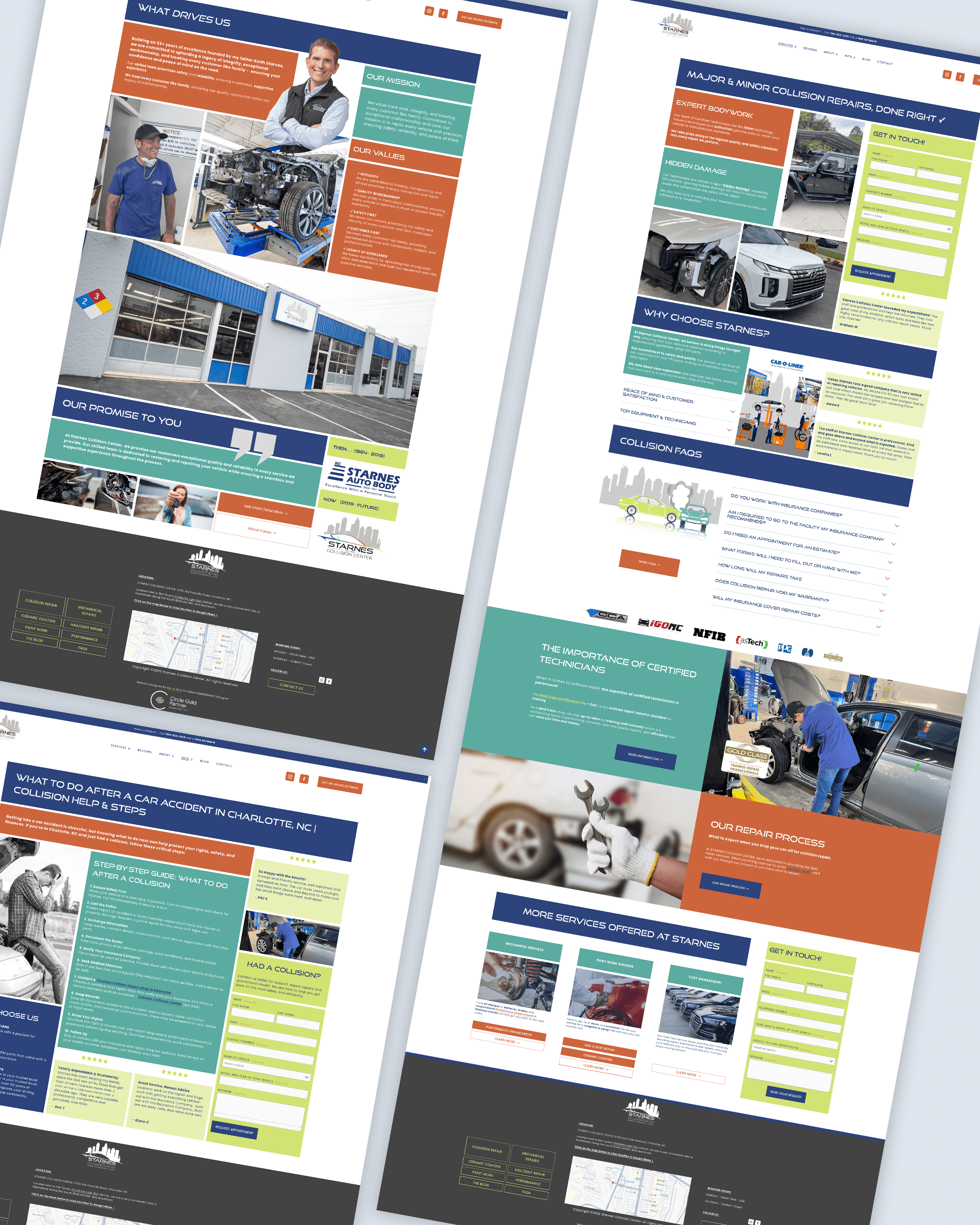 Website layout of home page for Starnes by Noda Web Design