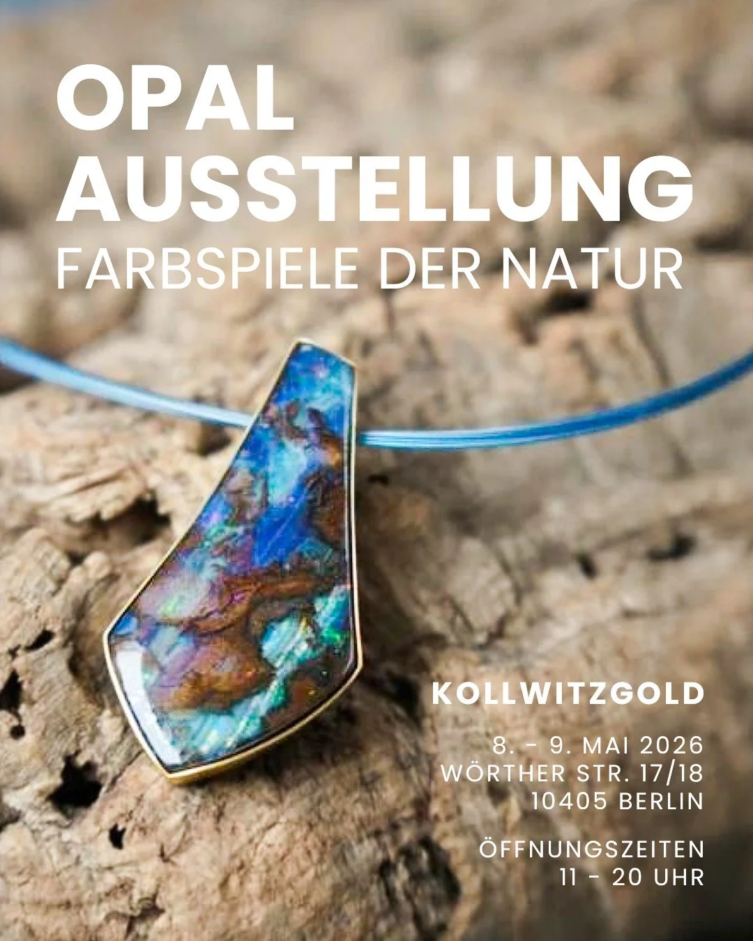 Farbspiele der Natur
Opalausstellung bei KollwitzGold

Lasst euch vom einzigartigen Farbspiel der Opale verzaubern, meisterlich eingefasst in feinste Goldschmiedekunst.
Auch in diesem Jahr laden wir euch herzlich zu unserer Ausstellung ein. Gemeinsam