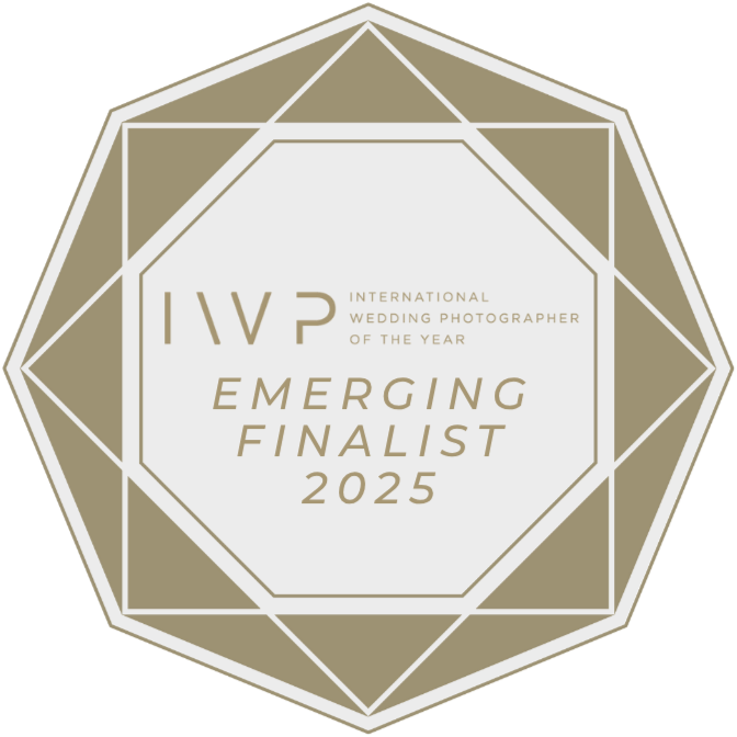 Sherman Tan Studio Melbourne wedding photographer badge for International Wedding Photographer of the Year Emerging Finalist 2025.