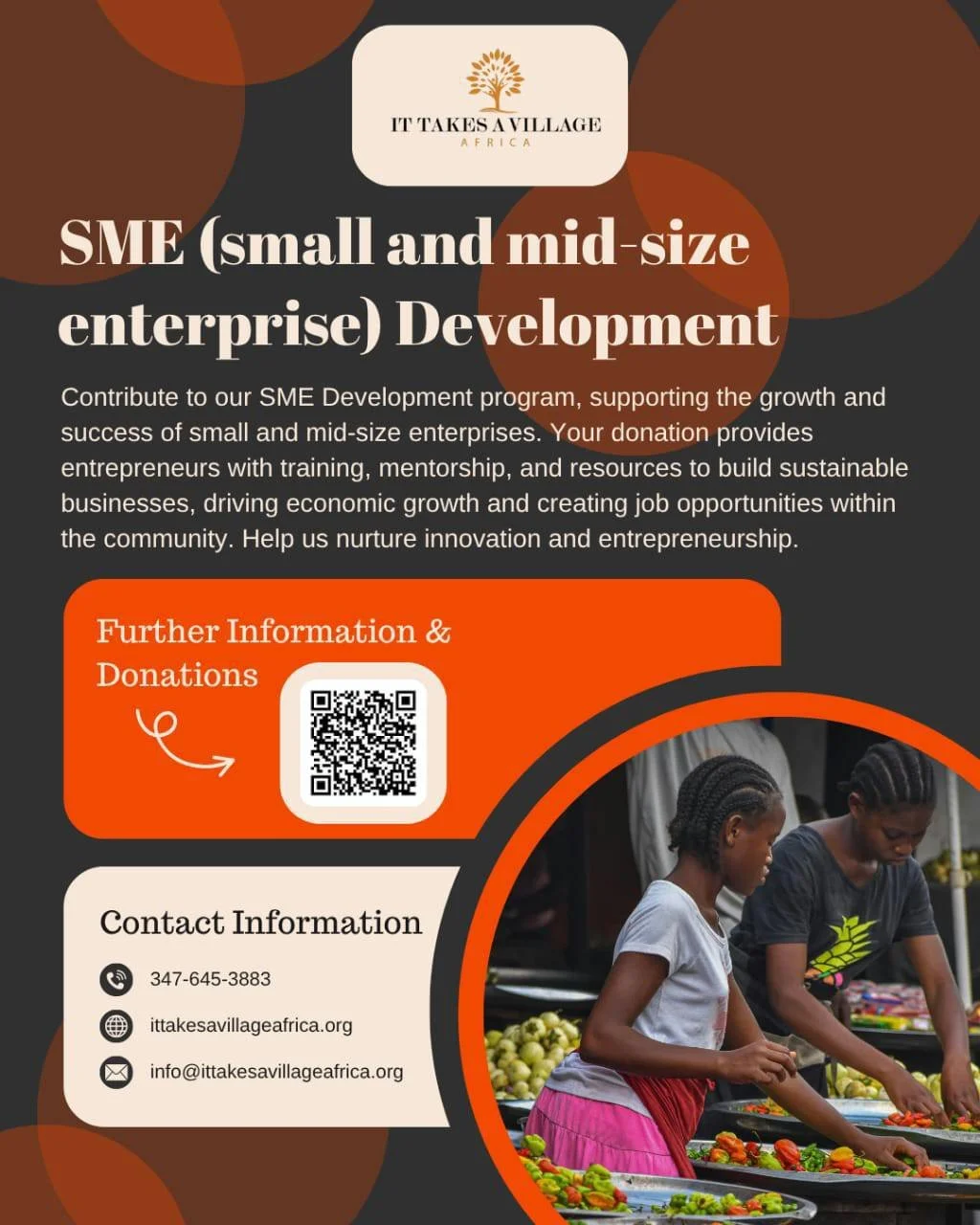Africa does not lack brilliant entrepreneurs. It lacks systems that consistently support them.

Our SME Development program works with small business owners and aspiring entrepreneurs, providing business strategy, financial management, marketing skil